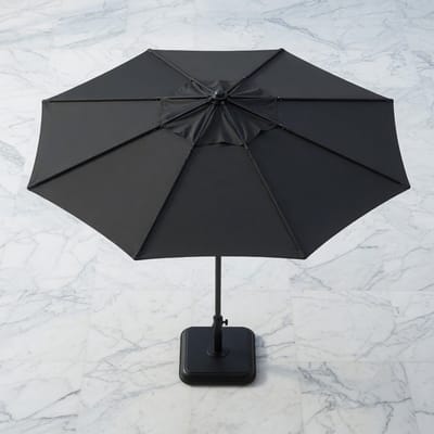 Dubbele Parasol 460x270 cm – Extra Grote Terrasparasol / Tuinscherm – Met Zwengel Mechanisme – UPF 50+ UV-Bescherming – Stevig Metalen Frame – Tuin, Balkon & Horeca Outdoor – Leigrijs – Zonder Standaard Mobili Bella