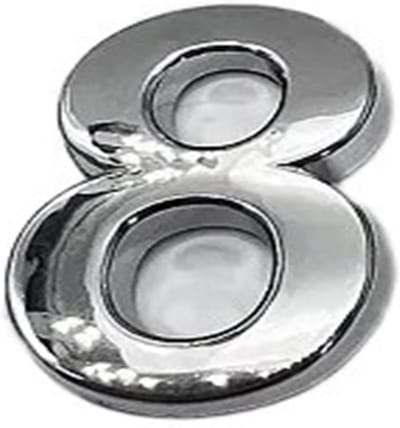 Huisnummer Sticker - Adres Plaat - Deur Markeren - Zelfklevend - 10x6.6CM - Zilverkleurig