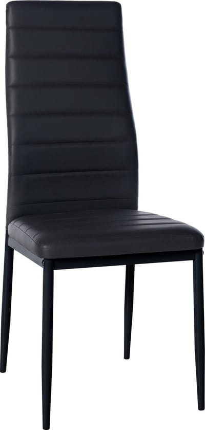 CLP Mayfair Eetkamerstoel - Zonder armleuning - Fauteuil - Metalen onderstel - zwart Kunstleer