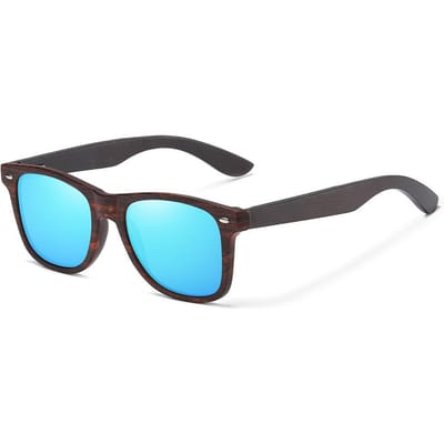 Nieuwste Stijlvolle Bamboe Hout Retro Vierkante Zonnebril Man Vrouw Houten Rijden UV Bescherming 400 Brillen Luxe Designer Zonnebrillen blue