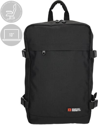Enrico Benetti Amsterdam Underseater/ Cabin Rugzak 13 inch, 20L - 54688 - Zwart