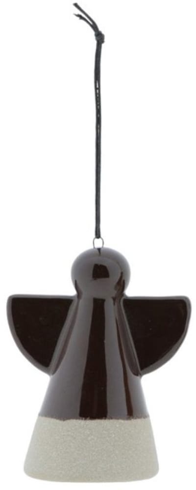 Home Society Kerst Hanger Engel Porselein Dark Brown