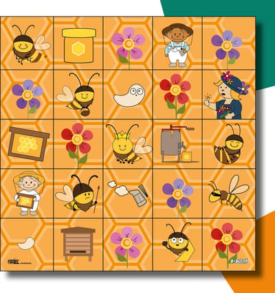 De bijtjes van Juliette en Juliaan | Stoffen mat voor Bee-Bot & Blue-bot