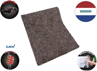 JYG Deurmat XXL KATCOT SUPERABSORB katoen bruin 100 x 180cm - droogloopmat