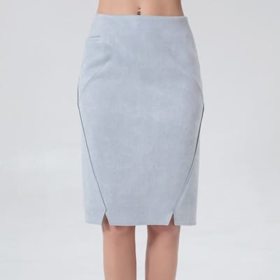 Suede rechte rok