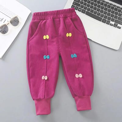 Pantalons pour filles Version coréenne de pantalons de survêtement de mode pantalons décontractés pour enfants portent des pantalons de survêtement 90 bordeaux