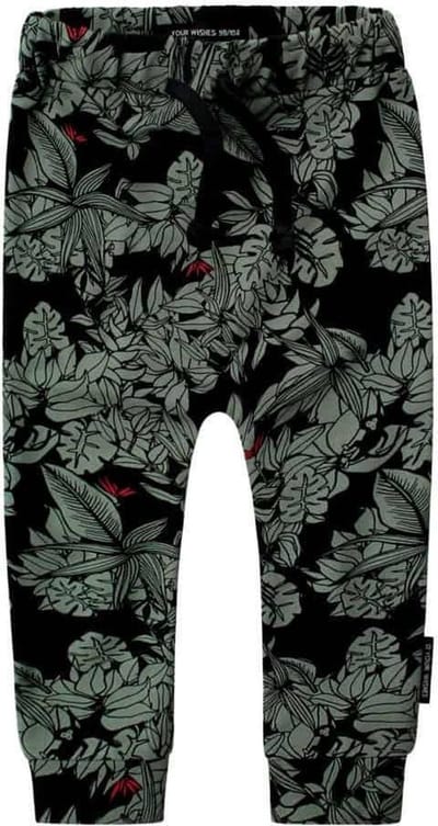 Your Wishes Jogging Botanic - Baby Broekje - Groen/Zwart - Jongens - Maat: 62/68