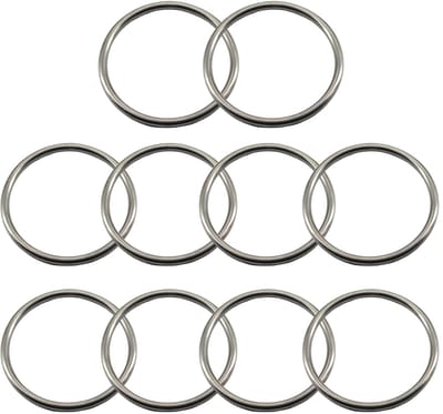 Jhubersproducts - Rvs Gelaste O Ring - 10Pcs 5X40Mm - Duurzaam en Corrosiewerend - Geschikt voor Fitness en Camping - Ideaal voor Hond Kettingen
