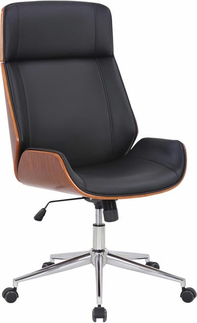 CLP Varel Bureaustoel - Ergonomisch - Voor volwassenen - Kunstleer - walnoot/zwart