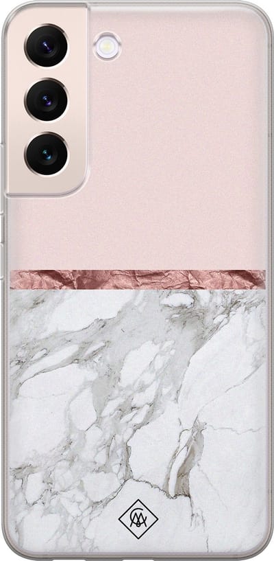 Casimoda® hoesje - Geschikt voor Samsung S22 Plus - Rose All Day - Backcover - Siliconen/TPU - Grijs