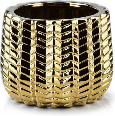 Mondex | Bloempot goud | Bloempotten voor binnen | Aardewerk | Cadeau voor vrouw | Cadeau voor man | 13xh11cm | Gouden Pot