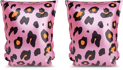Swim Essentials - Zwembandjes - panterprint- Zwemvleugels - 15-30 kg - 2-6 jaar - roze