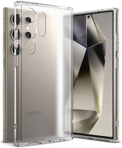 Ringke Fusion | Hoesje Geschikt voor Samsung Galaxy S24 Ultra | Back Cover met Antikrascoating | Militaire Standaard | Matte Transparant