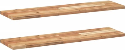 vidaXL - Wandschappen - 2 - st - zwevend - olieafwerking - 80x20x2 - cm - acaciahout