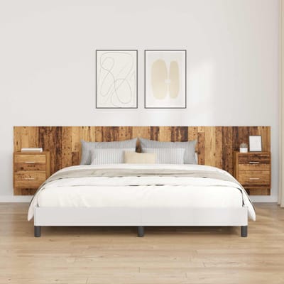 vidaXL - Hoofdeinde - Met - Kast - 3 - st - Oud - Hout - Bewerkt - hout