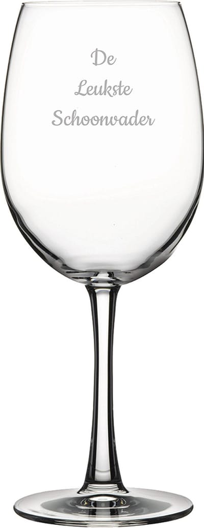 Gegraveerde Rode wijnglas 58cl De Leukste Schoonvader