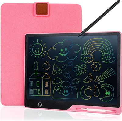GILA Tekentablet Kinderen Roze - 16inch - Inclusief beschermhoes - USB Oplaadbaar
