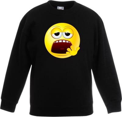 emoticon/ emoticon sweater moe zwart kinderen 98/104