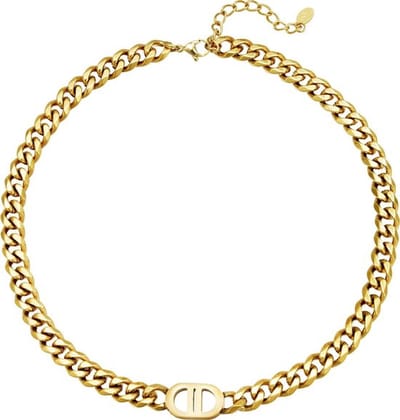 Jendi - Stainless Steel Dames Ketting -Goud- The Goodlife 37cm - Cadeau - Kado