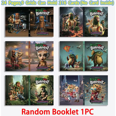 Italiaanse Brainrot Collectie Kaarten Boek Tung Tung Tung Sahur Ruilkaart Doos Set Kaart met Boekje Album Spel Speelgoed Cadeau Geen Kaarten gray