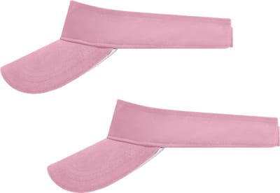 Set van 2x stuks zonneklep roze uni kleuren 47 cm - zonnehoedjes voor volwassenen