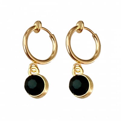 Klem oorbellen- Ami -zwart- goudkleur-geen gaatje-Charme bijoux