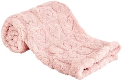Handdoeken - handdoek - wiegdeken - Babydeken- Koraal Fleece Handdoek - Hart Geruite Deken - Superzachte en Gezellige - en Peuterdeken voor Babybedje en Kinderwagen （Donkerroze）-75x100cm