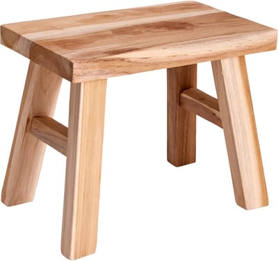 Home & Styling Krukje - teak hout - 31 x 19 x 25 cm - opstapje - krukje hout - planten krukje - voetenbankje