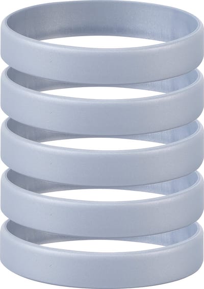 Dinilu - 30 x Siliconen Armbanden Zilverkleur - voor Volwassenen