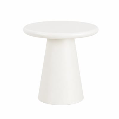 Salontafel Rond Savannah Microcement 45 cm Wit Mahom Industrieel - Kleine tafel van Mangohout & Metaal - Industriële Huiskamertafel