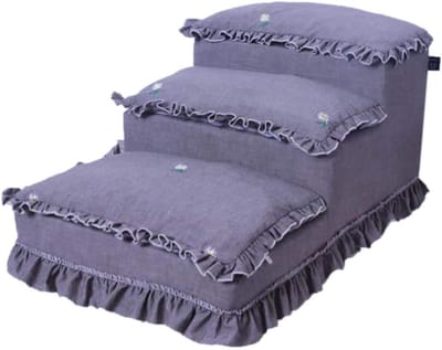 Huisdiertrap - Hondenladder Kattenplank - Huisdierencomfort Vergroten - Antislip Treden - 63x40x30cm - Grijs