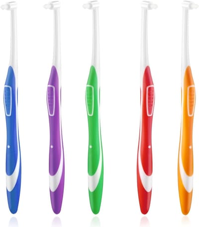 5-delige Set Zachte Compacte Interdentale Tandenborstels voor Orthodontische Beugels - Tandenborstel met Getuft Borstel voor Detail Reiniging.