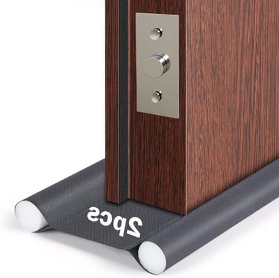 Allecto Plus - Tochtstopper set voor gepantserde deur van 85 cm tot 10 cm dik grijs - Waterdicht Oxford-weefsel - Energiebesparing - Tochtwering