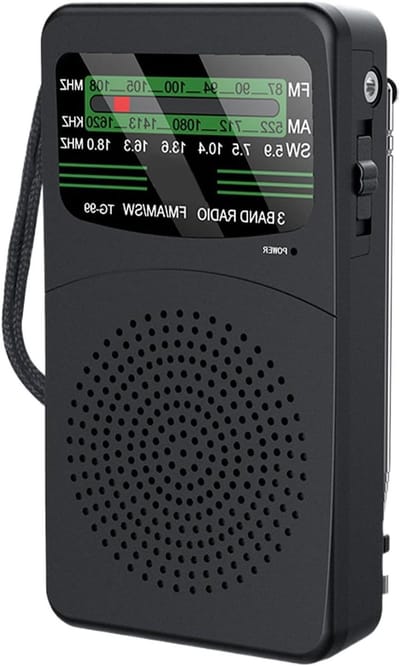 Draagbare Radio - Batterij Radio - Kamperen en Noodgevallen - Met LED Lamp - Compact Formaat - Zwart