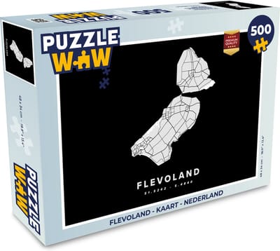 Puzzel Flevoland - Kaart - Nederland - Legpuzzel - Puzzel 500 stukjes
