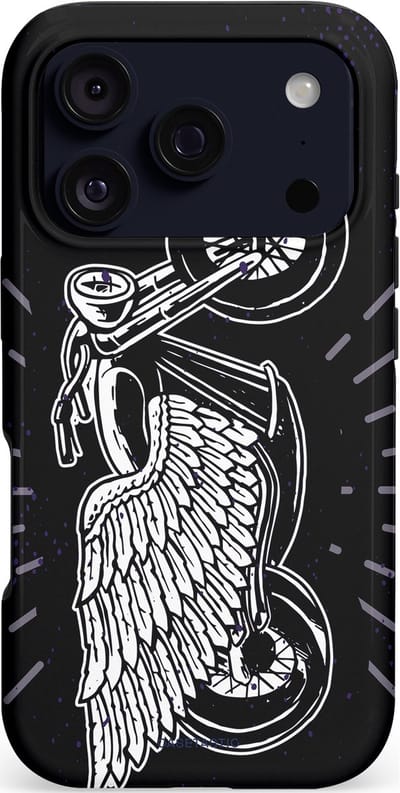 Casetastic hoesje geschikt voor Apple iPhone 17 Pro - MagSafe - Dubbellaagse bescherming - Retro highway - Fashion Case - Donkerblauw Zwart Grijs