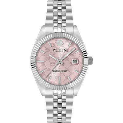 Philipp Plein Date Superlative PWYFA0826 Horloge - Staal - Zilverkleurig - Ø 34 mm