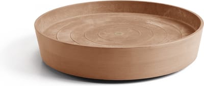 Ecopots Saucer Wheels - Terra - Ø41,6 x H9 cm - Ronde terrakleurige onderschotel op wielen met waterreservoir