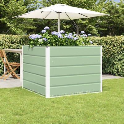 vidaXL - Plantenbak - Pastel - Groen - 100 - x - 100 - x - 75 - cm - Staal
