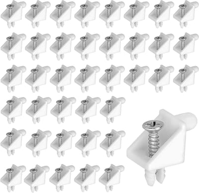 40 Stuks Steunbeugels voor Planken - 5mm Wit, Geschikt voor Glasplanken en Kastdeuren, Ideaal voor Kastindelingen en Reparaties