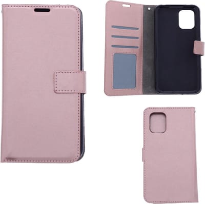 LuxeBass Hoesje geschikt voor Xiaomi Mi 10 Lite - Boekhoesje met kaartvakken - RoseGoud gsm hoesje - telefoonhoes - telefoonhoesjes