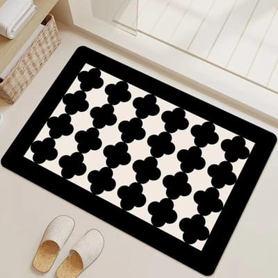 Britse Stijl Zwart-Wit Ruit Badkamer Antislip Mat Absorberend Sneldrogend Voetmat Toilet Vuil Goed Onderhoud van Diatomeeënaarde Mat 40 * 60cm
