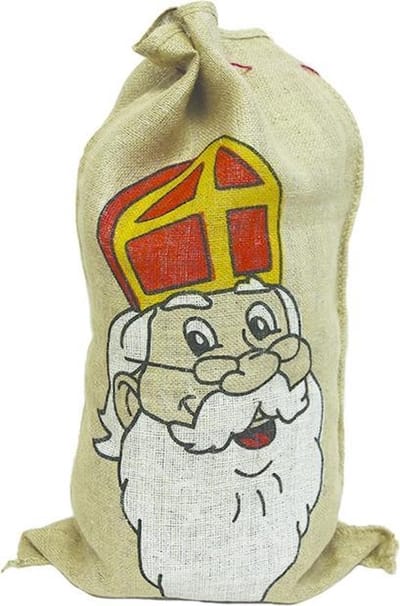3 x Sinterklaas jute zak met print