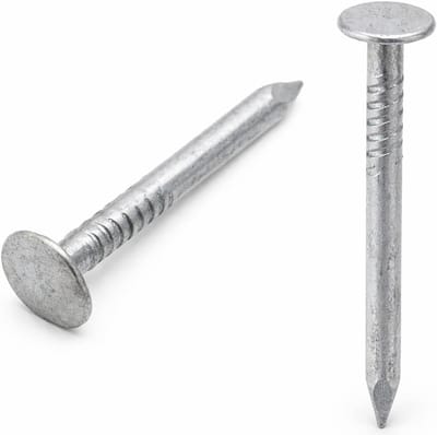 Daknagels Grote Kop - Vilten Spijkers - Dakbedekking Bevestigen - Gegalvaniseerd Staal - 3mm x 25mm - Helder Zink