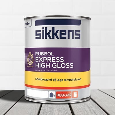 Sikkens Rubbol Express High Gloss Wit - 2,5 liter wit- Lakverf - Dekkend - Buiten - Hoogglans -