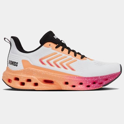 K-Swiss Melrose Tubes Lite - Dames Sneaker- Harloopschoen - Wit / Oranje / Roze / Zwart - Maat 41,5