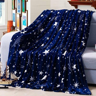 Micropluche fleece flanellen deken, superzacht, warm, effen kleed, slaapbank 150*200cm blue