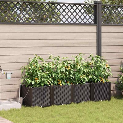 vidaXL - Plantenbak - 4 - st - Bruin - 160 - x - 40 - x - 37,5 - cm - PP