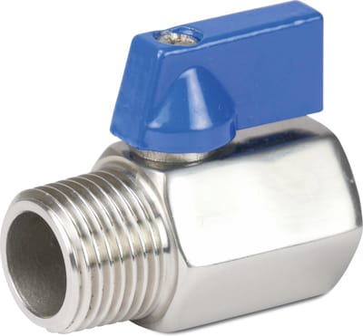 Profec Mini kogelkraan RVS 316 1/4" binnendraad x buitendraad 40bar