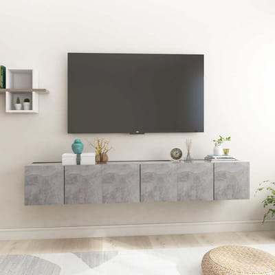vidaXL - Tv-hangmeubelen - 3 - st - 60x30x30 - cm - betongrijs